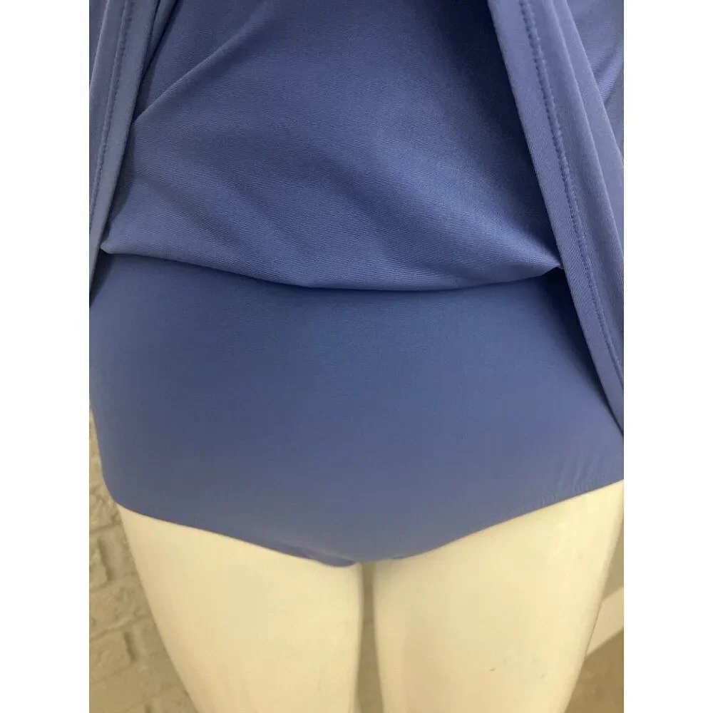 Michael Kors Women Blue Bandeau One Piece With Buckle Detail Swimwear Size 4